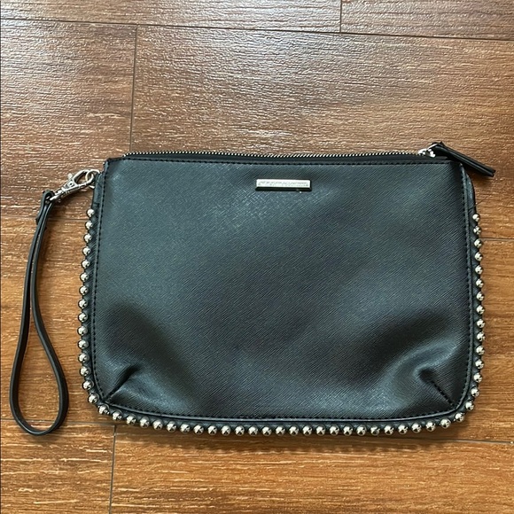 Chic Black Clutch with Silver Accents - Picture 2 of 4